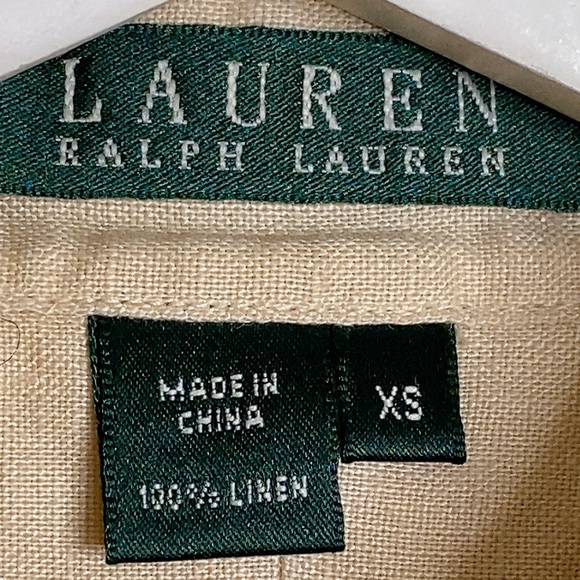 Ralph Lauren neutral Linen Button Down size XS - Picture 4 of 5